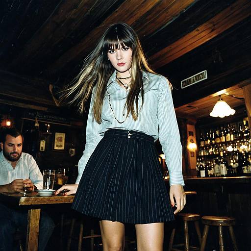 Horror Scene with Girl in Tavern