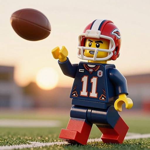 Lego Patrick Mahomes Mid-Pass Scene