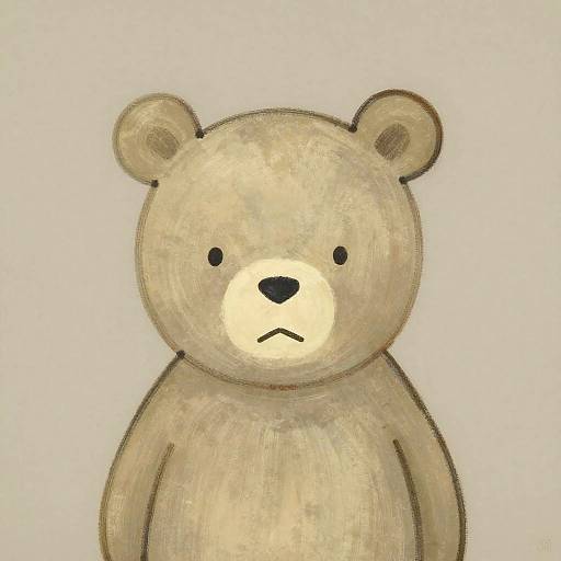 Minimalist Yoshitomo Nara-style Bear Cub