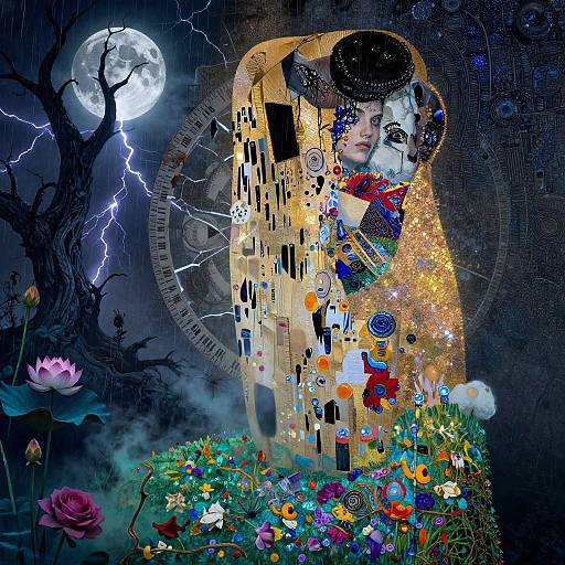 Digital artwork of Gustav Klimt's 