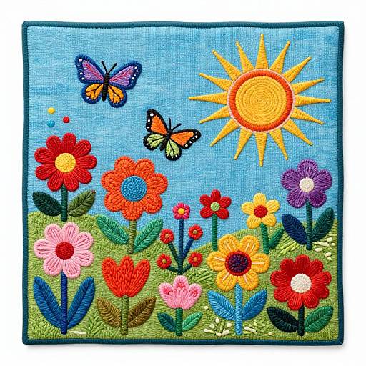 Whimsical Quilted Garden Artwork