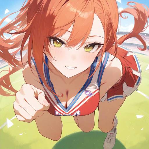 Cheerful Cheerleader in Action