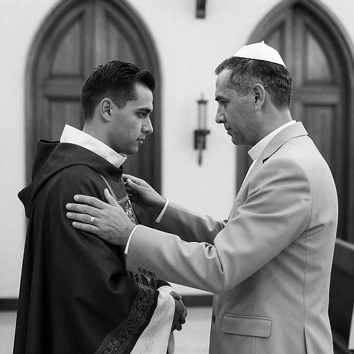 Black-and-White Church Collaboration Portrait