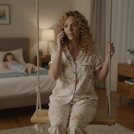 Cozy Living Room Scene with Woman