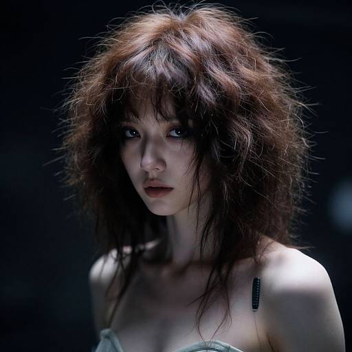 Cyborg Young Woman in Cyberpunk Style