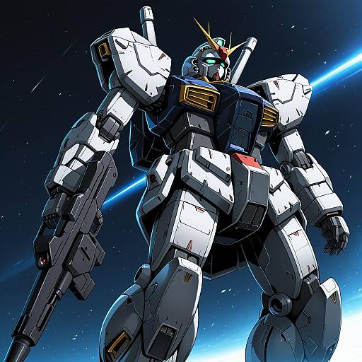 Illustration of Gundam mk ii, gundam in the style of Gogiga gagagigo