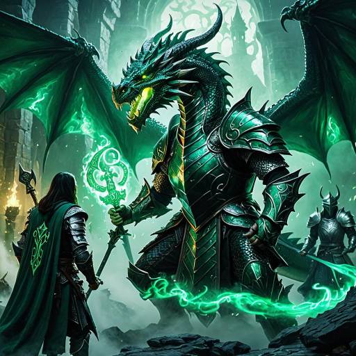 Epic Dragon Knights in Arcane Fantasy