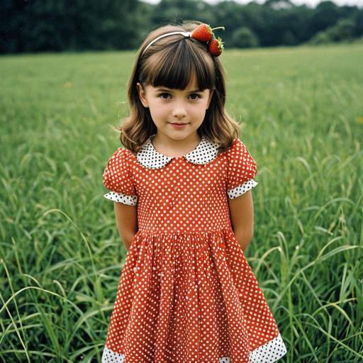 Charming Girl in Ladybird Dress