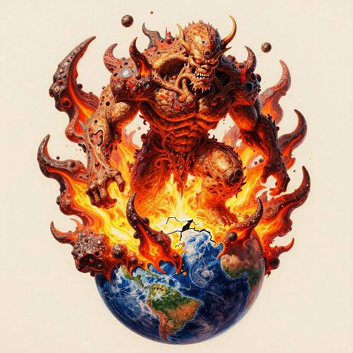 3D Pencil Drawing of Primordial Titan