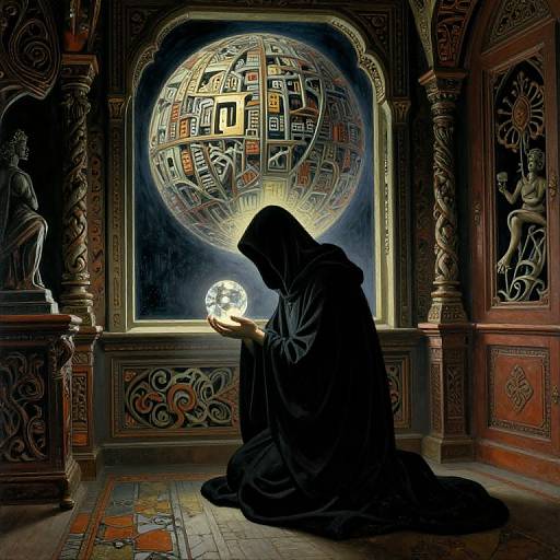 Mystical Figure in Enigmatic Chamber