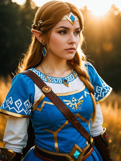 Woman Cosplaying Princess Zelda from Breath of the Wild