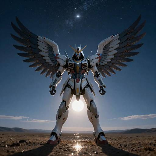 Moonlit Sacred Mecha with Star Wings