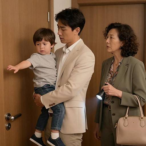 Emotional Family Moment in Warm Lighting