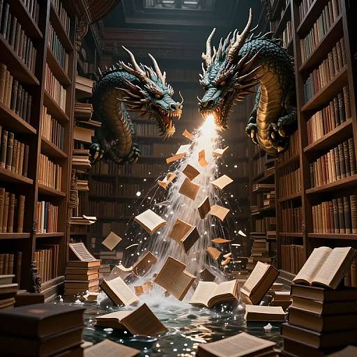 Ancient Library Dragon of Knowledge