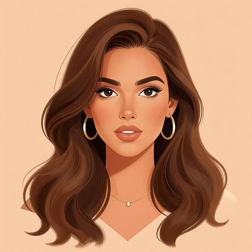 Digital Portrait of Woman with Jewelry