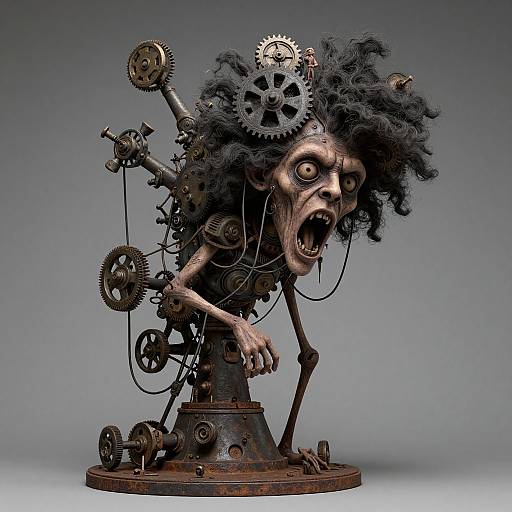 Steampunk Grotesque Sculpture Inspired by Steadman
