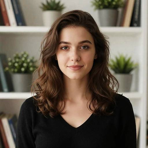 Cozy Portrait of Woman with Plants