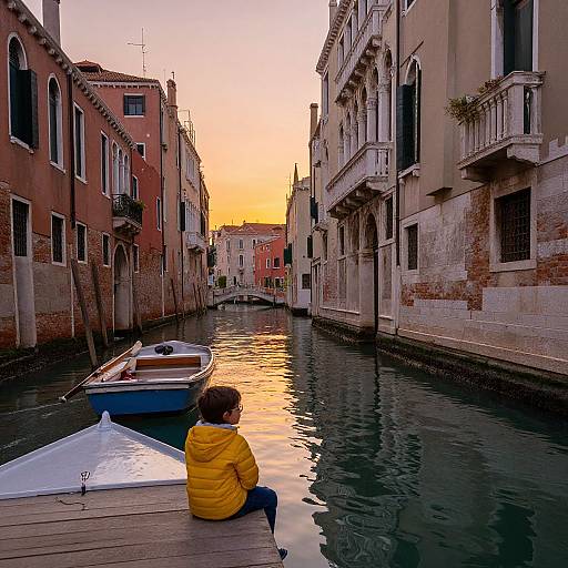 Golden Hour Canal View in Venice