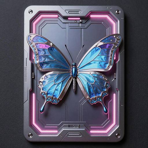 Hyperdetailed Cyberpunk Tarot Butterfly Card