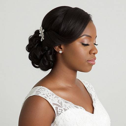 Elegant Black Woman Wedding Updo