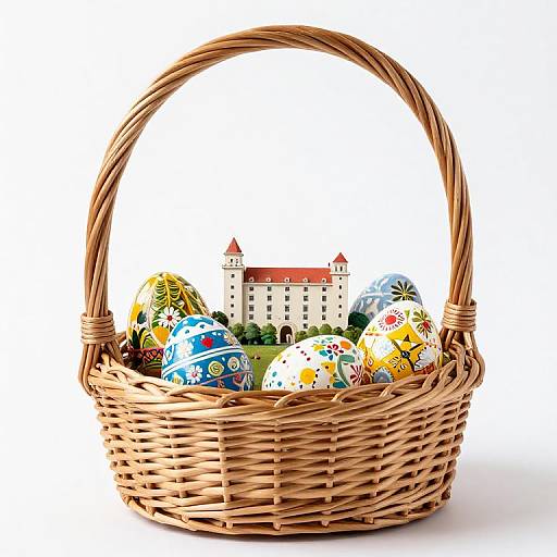 Easter Eggs in Wicker Basket Landmarks