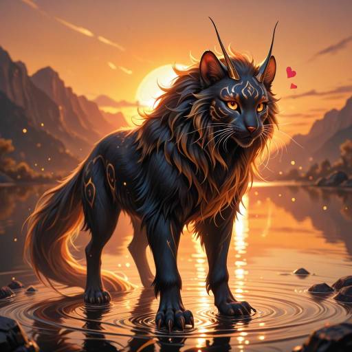 Mythical Beast at Sunset Reflection Mythical Beast at Sunset Reflection
