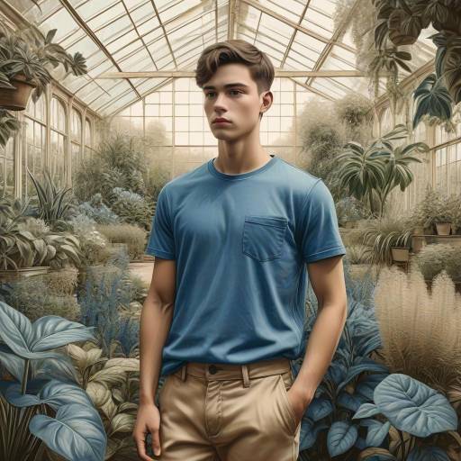Portrait of a Young Man in Vintage Setting