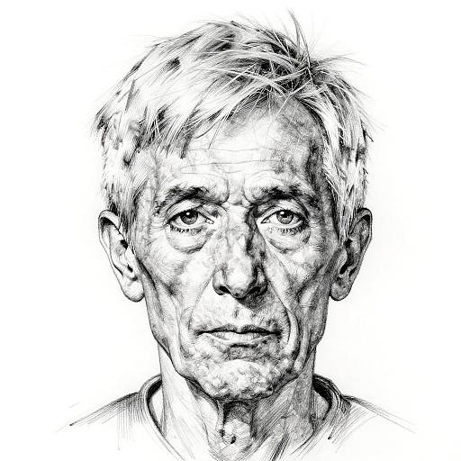 Elderly Man Pencil Sketch Portrait