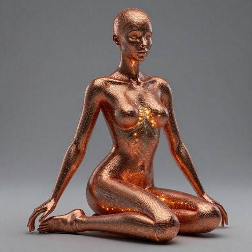 Copper Filament Woman with Amber Core