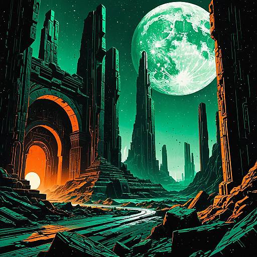 Ancient Ruined City on Distant Asteroid