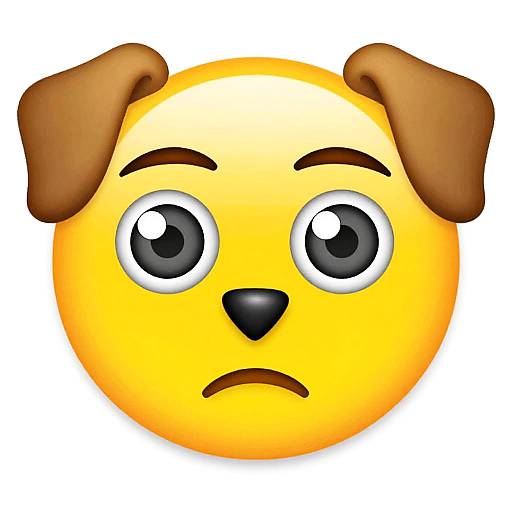 Cute Dog Emoji Cartoon Face
