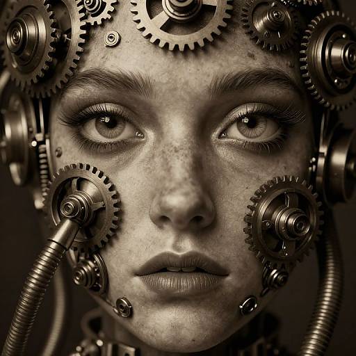 Steampunk Woman with Mechanical Gears