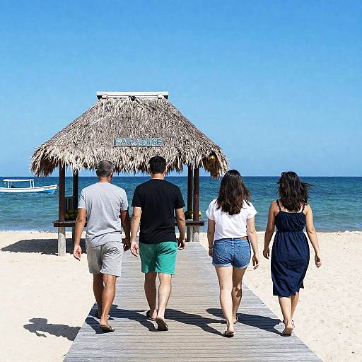 Vibrant Beach Scene with Friends