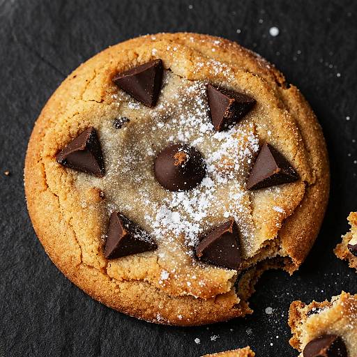 Hyper-Realistic Close-Up of Chocolate Chip Cookie
