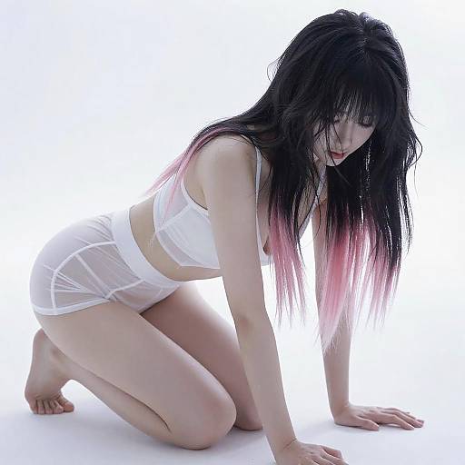 Enigmatic Woman in White Digital Art