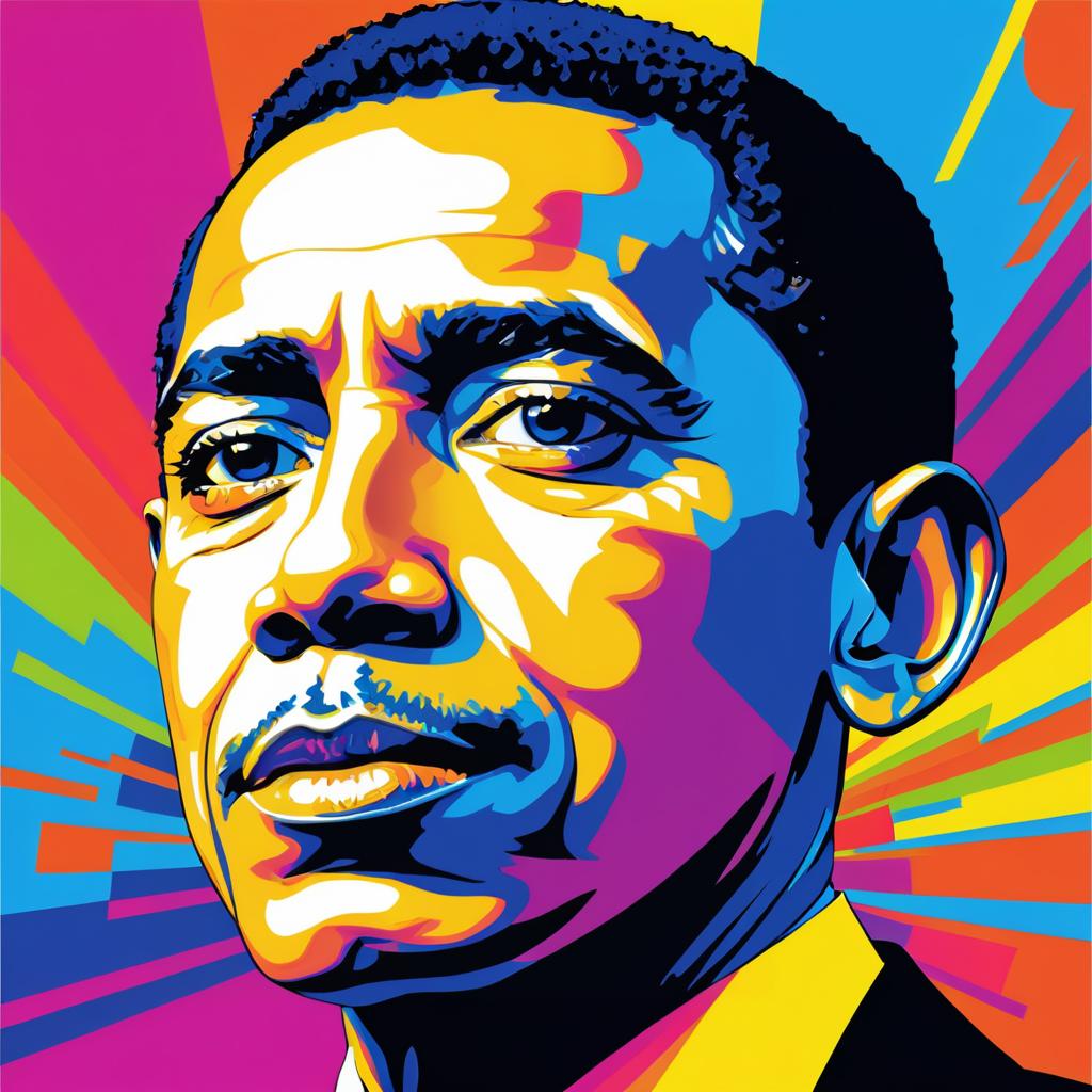 Pop Art Portrait of Irritated Obama