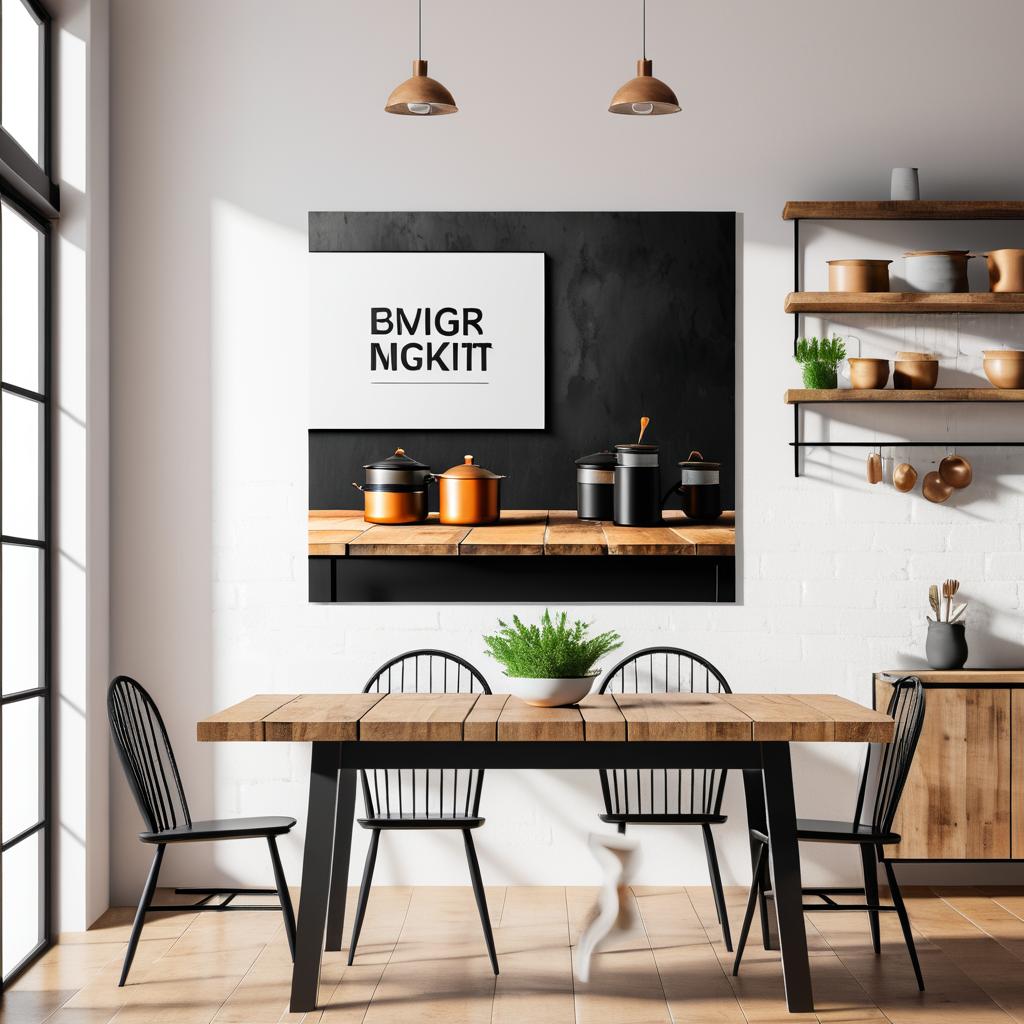 Rustic Modern Kitchen Wall Art Mockup