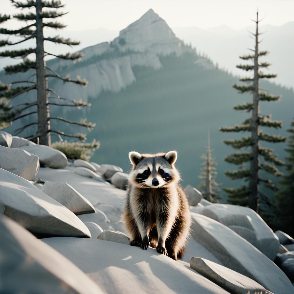 Whimsical Raccoon at Mountain Cross