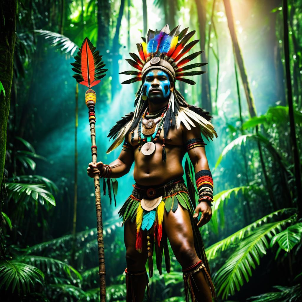 Vibrant Forest Shaman with Artifacts