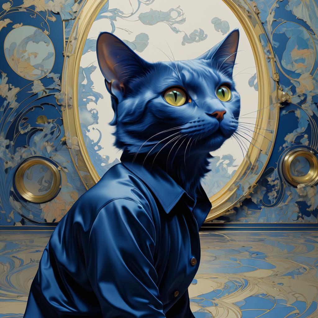 Curious Cat Portrait in James Jean Style