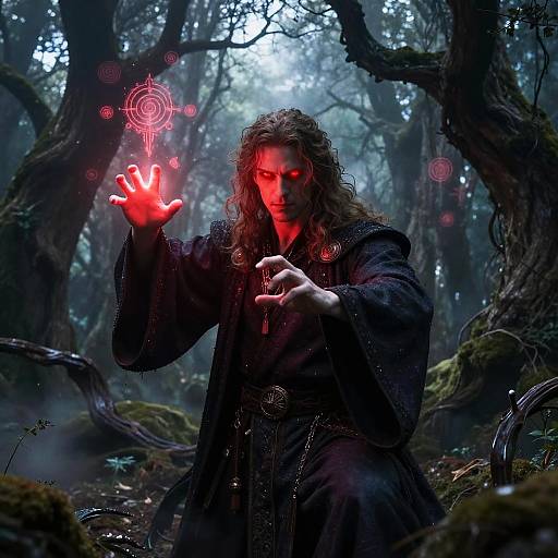 Rykard Casting Spell in Mystical Forest