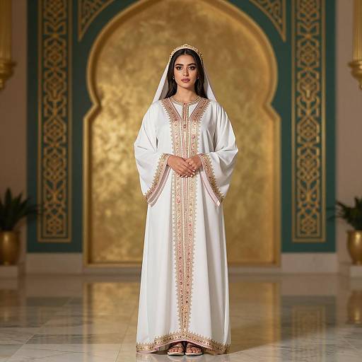 Regal Young Woman in Traditional Kaftan