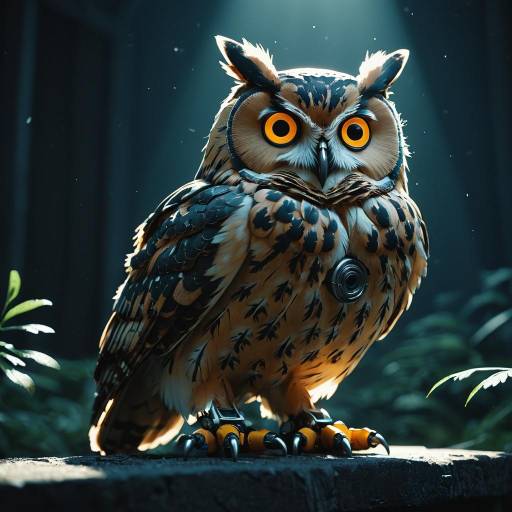 Cinematic Lifelike Robotic Owl Artwork Cinematic Lifelike Robotic Owl Artwork