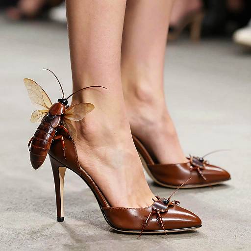 Elegant Cockroach-Inspired High Heels