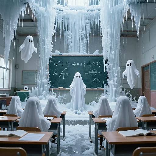 Ghosts Teaching Math in Frozen School