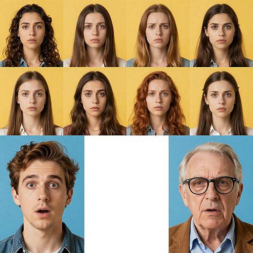 Diverse Group Portrait with Colorful Backgrounds