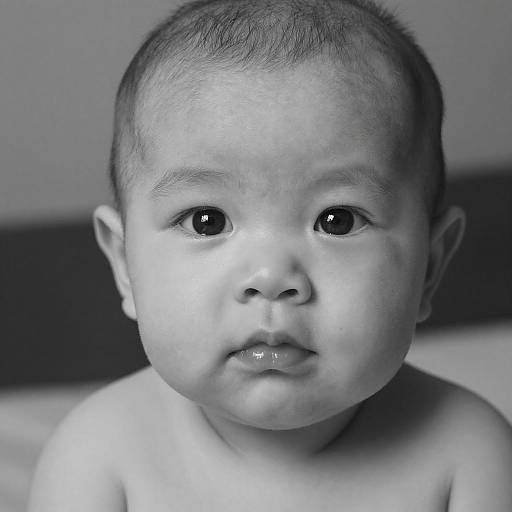 Intimate Black-and-White Baby Portrait