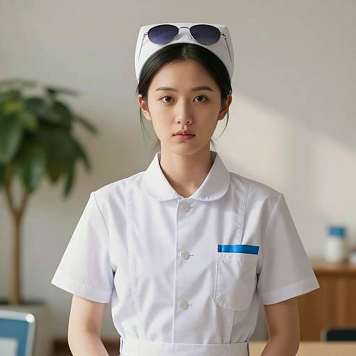 Portrait of Young Asian Nurse in Uniform