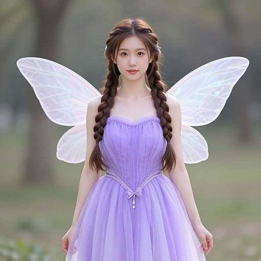 Purple Fairy Girl in Dress