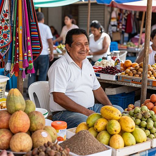 Joyful Mexican Market Stall Scene